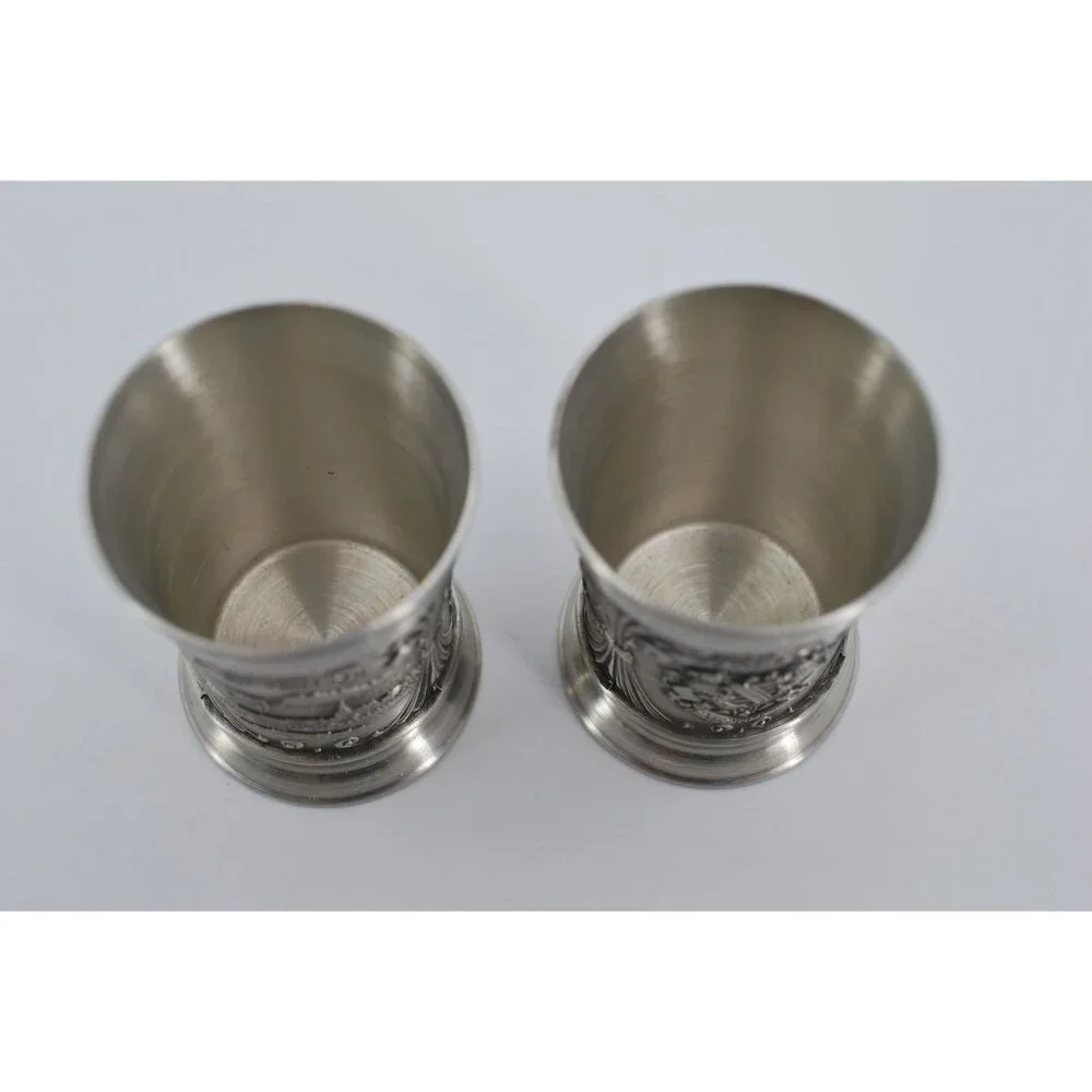 Pair of Fein Zinn 95% Pewter Shot Glasses with Original Box